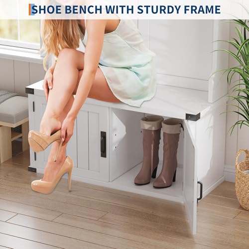 TrailBlaze 77.7" Farmhouse Hall Tree with Bench & Shoe - Image 7