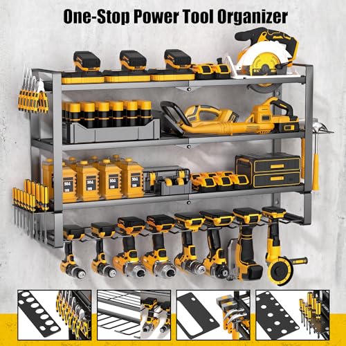 Large Power Tool Organizer Wall Mount for Garage, 4-Tier - Image 7
