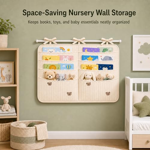 Bedside Caddy Nursery Playpen Organizer, Hanging Crib Book - Image 7