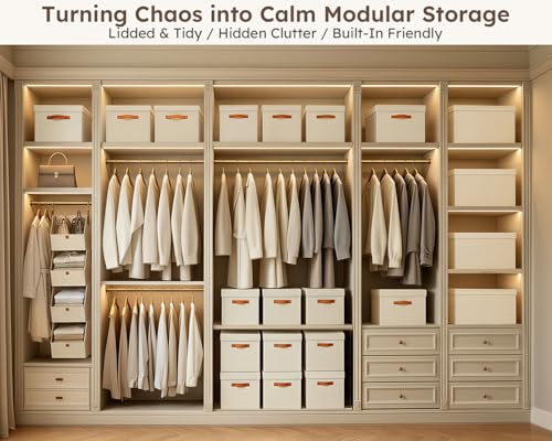 Homsorout Storage Bins with Lids - Fabric Storage Baskets - Image 3