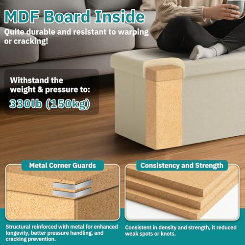 35-INCH Storage Ottoman Bench, Footrest with Storage - Image 6