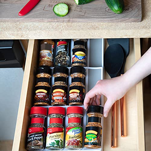 3 Tier Spice Drawer Organizer with Non-Skid Storage Tray - Image 6