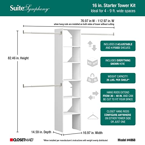 ClosetMaid SuiteSymphony Small Closet Organizer Starter - Image 4