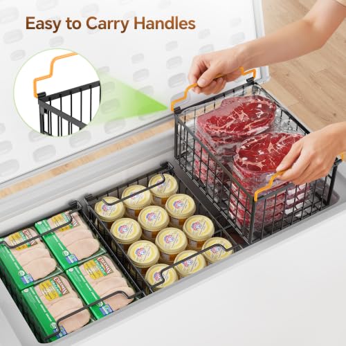 Freezer Organizer Bins, 3 Pack Enlarged Baskets for 5-9 - Image 5
