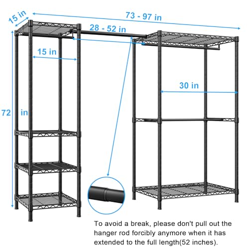 E10 Clothes Rack（With Stretchable Hanger Rod）Freestanding - Image 3