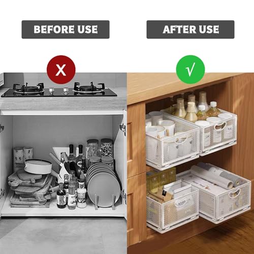 Sliding Cabinet Basket Organizer Drawer Self Adhesive - Image 5