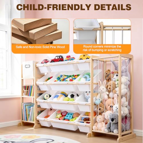 Kids Toy Storage Organizer with Bookshelf and Stuffed - Image 6