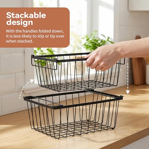 4 Pack Freezer Organizer Bins with Foldable Handle | Home Organization - Image 5