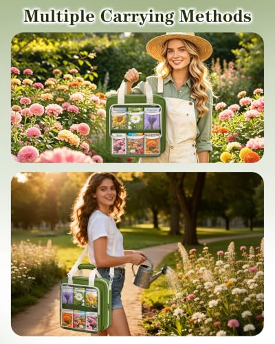 Seed Storage Organizer Binder, Seed Packet Organizer Bag, Green - Image 7