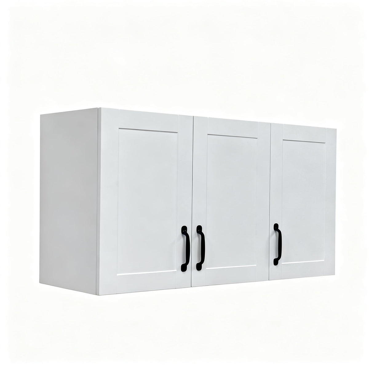 White Wall Cabinet, 3-Door, 35.3" D x 11.2" W x 23.6" H - Image 1
