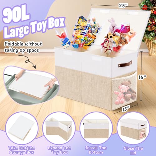 Large Toy Storage Box with Lid & Dividers, Kids Toy Chest - Image 3