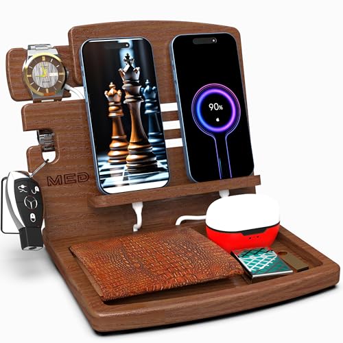 MED Wood Phone Docking Station Nightstand Desk Organizer - Image 2