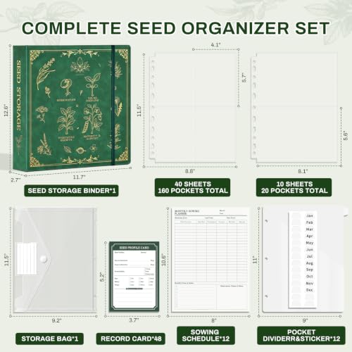 Seed Storage Organizer Binder, 2-Inch D-Ring with 180 - Image 3