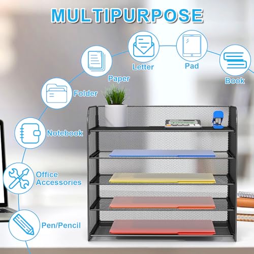 2 Sets 5-Tier Paper Organizer,Paper Tray Holder for Desk - Image 5