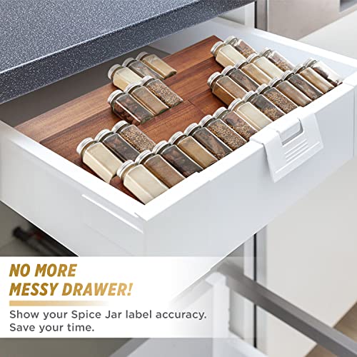 Tinamo Acacia Wood 4-Tier Spice Rack Organizer for Cabinet, Pack - Image 5