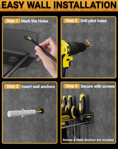 2 Pack Drill Holder Wall Mount, Cordless Power Tool | Garage Storage - Image 7