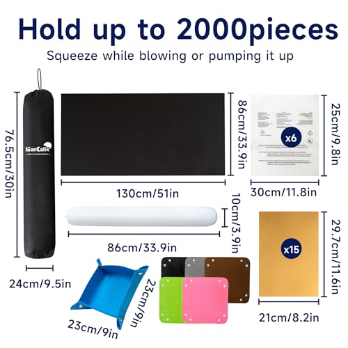 Puzzle Mat Roll Up to 2000 Pieces - 51"x 34" Extra | Home Organization - Image 4