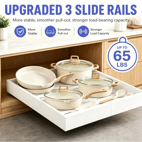 Expandable Pull Out Cabinet Organizer, No-Drill 21" Deep, 1-Pack - Image 6