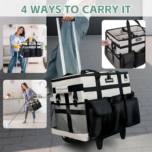 Large Rolling Cleaning Caddy Bag with Wheels, with D | All Products - Image 4