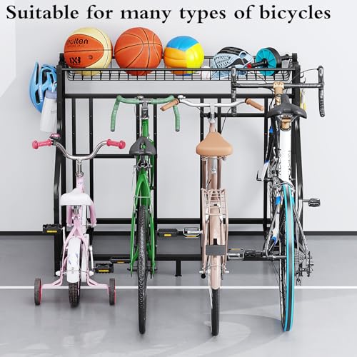 Garage Bike Rack Storage 4 bikes Stand Organizer Adjustable Holds - Image 7