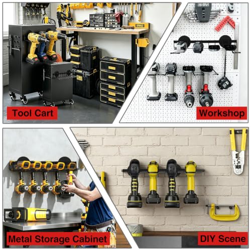 Heavy Duty Magnetic Power Tool Organizer,Drill Holder Wall Mount - Image 7