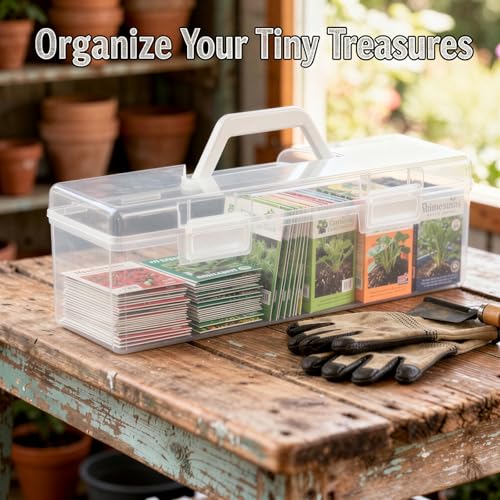 Seed Storage Organizer Box, Clear Plastic Seed Packet - Image 4