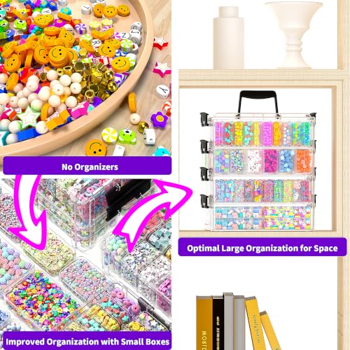 Bead Storage Organizer, 76 Small Containers and Lids, 4 Sizes - Image 8