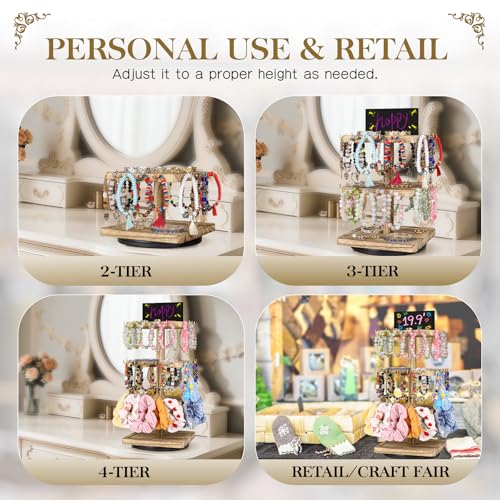 LadyRosian 3-Tier Wooden Rotating Jewelry Display Stand | - Image 8