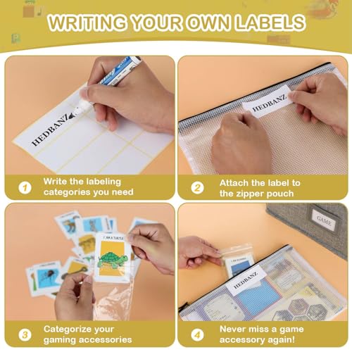 Board Game Organizer with 12pcs Zipper Bags and Writable - Image 5
