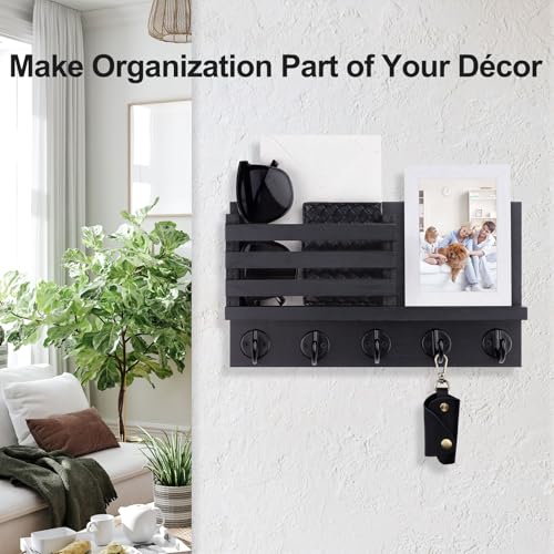 Lwenki Key Holder for Wall – Decorative Wooden Mail Holder - Image 5