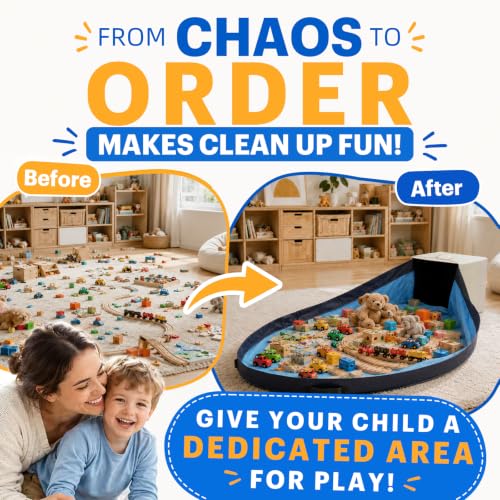 Toy Storage Organizer with Attached Play Mat for Kids – - Image 3