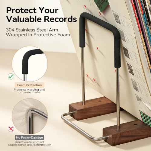 Vinyl Record Storage, Black Walnut Record Holder Display - Image 5