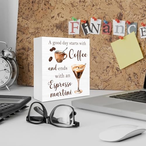 Espresso Martini Coffee Bar Wooden Box Sign, Gifts for Espresso - Image 4