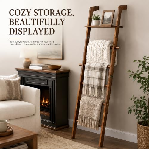 Blanket Ladders for the Living Room, 6 Tier Quilt Ladder - Image 6