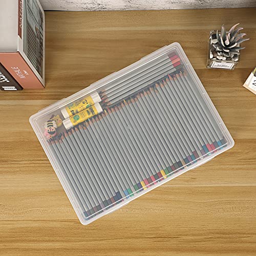 BTSKY Clear Plastic Storage Box with Flap Lid, Multipurpose Craft - Image 4