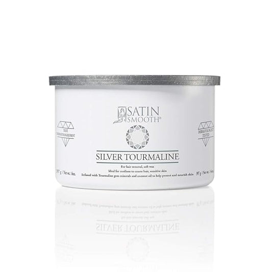 Satin Smooth Silver Tourmaline Hair Removal Wax - Professional Waxing for Sensitive Skin, Smooth Results, Ideal for Fine to Coarse Hair, 14 oz