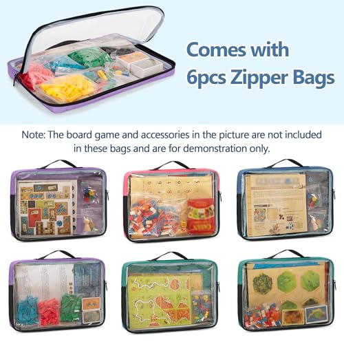 Rexmica Board Game Storage Organizer Bag with 6pcs Zipper Bags - Image 6