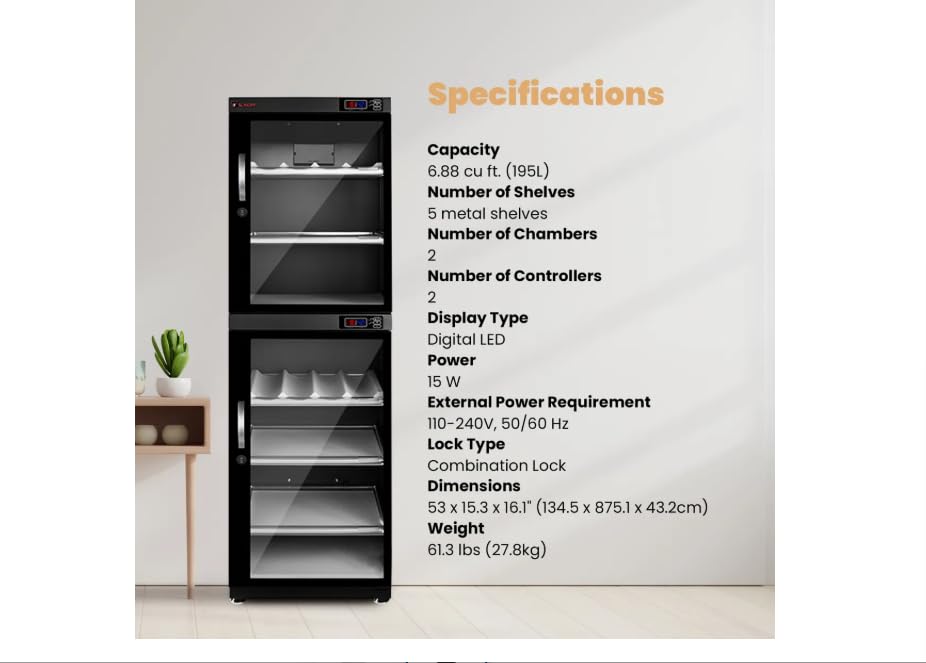 195L Electronic Dry Cabinet with Combination Lock - Image 4