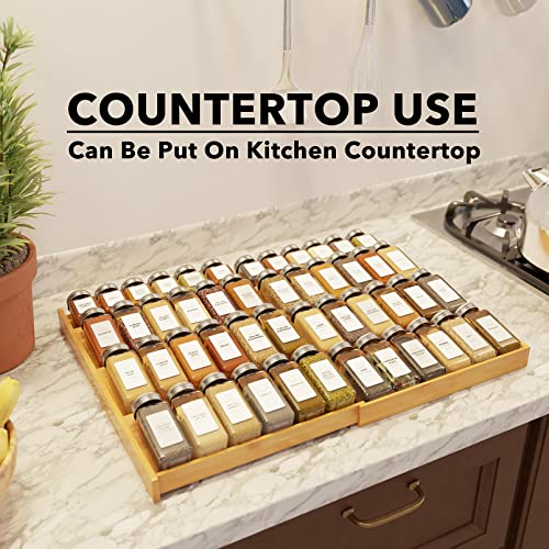 SpaceAid Bamboo Spice Drawer Organizer, (Need 3" Deep Drawer) - Image 7