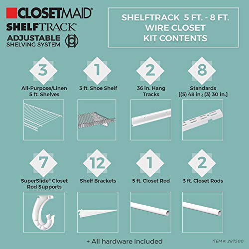 ClosetMaid ShelfTrack Wire Closet Organizer System | Home Organization - Image 5