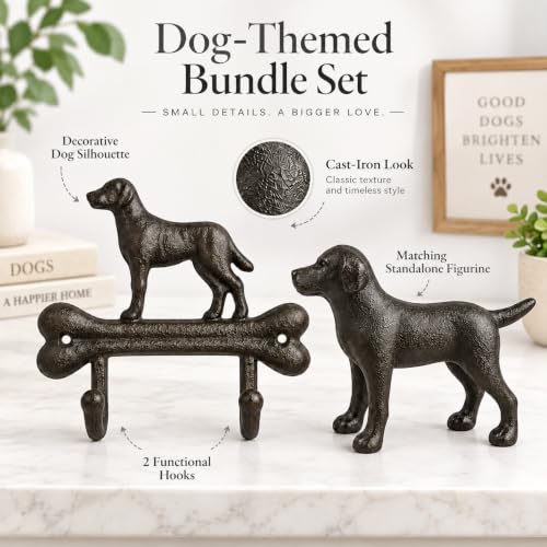 Comfy Hour Cast Iron Dog Decor Bundle, 7 Inch Dog Wall - Image 6