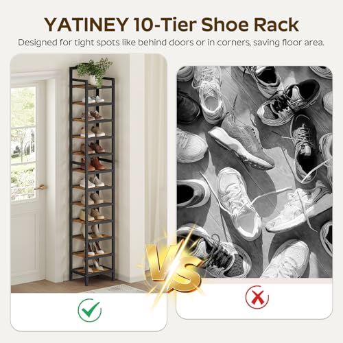 12-Tier Tall Shoe Rack, Vertical Shoe Organizer for Small Spaces - Image 6