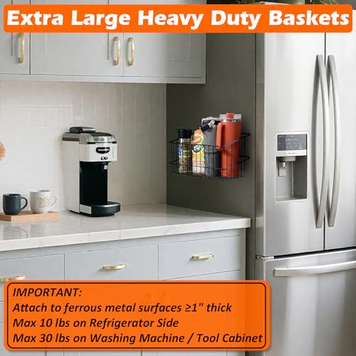 Heavy Duty Magnetic Basket,2PCS Solid Metal Magnet Storage - Image 7
