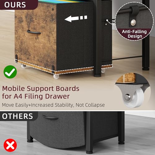 File Cabinet with 2 Fabric Drawers and Printer Stand - Image 6