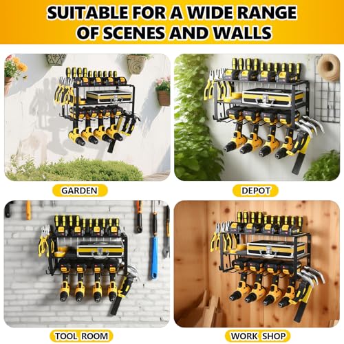 Wall Mount Power Tool Organizer, 3 Layers Garage Wall - Image 7