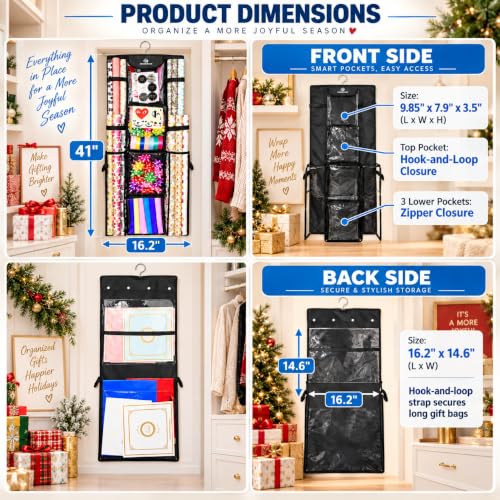 Freegrace Hanging Gift Wrap Organizer - Wrapping Paper - Image 3