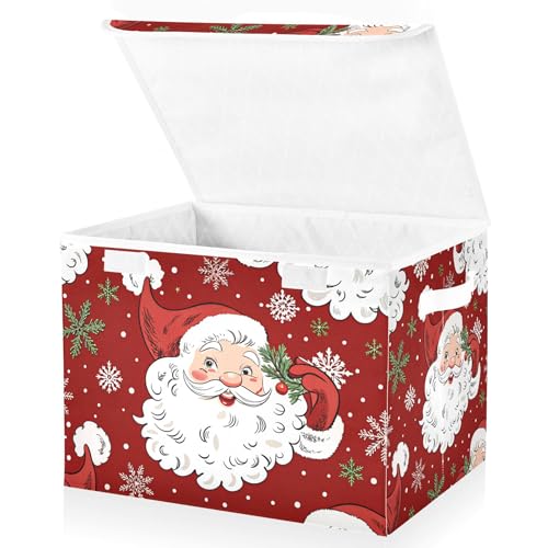 Christmas Santa Claus Storage Bins with Lids and Carrying - Image 5