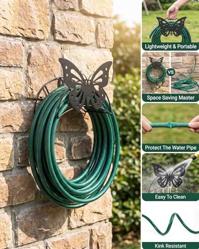 Butterfly Garden Hose Holder Wall Mount MetalHeavy Duty Hose - Image 5