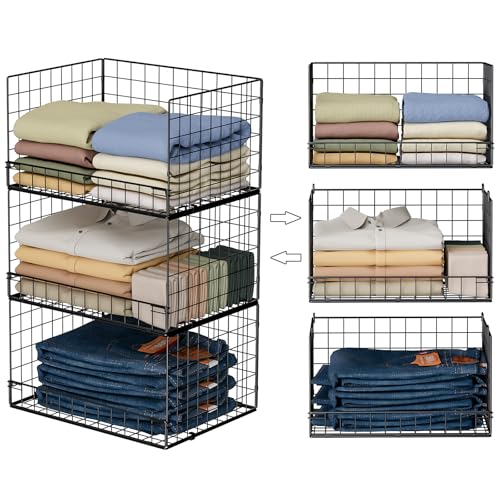 3-Tier Stackable Closet Organizers and Storage Shelves - Image 2