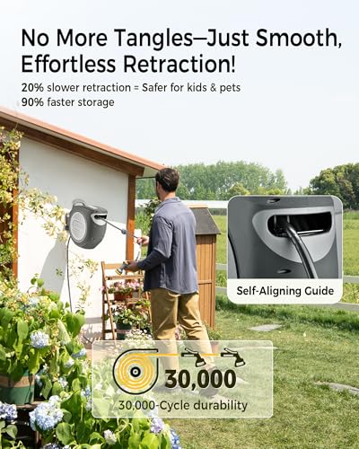Retractable Garden Hose Reel 5/8 in x 50 ft Upgraded UV Resistant - Image 6